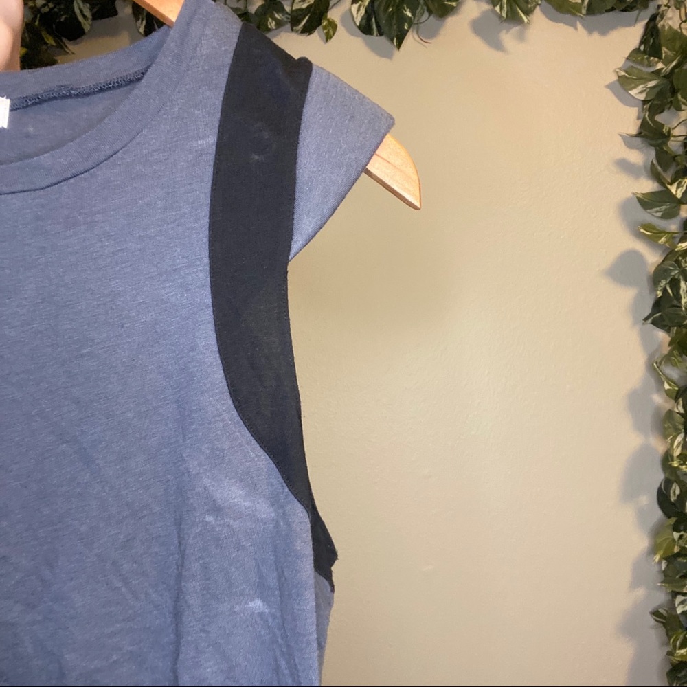 LEITH Casual Thick Sleeve Tank Top Grey/Black - Picture 3 of 5